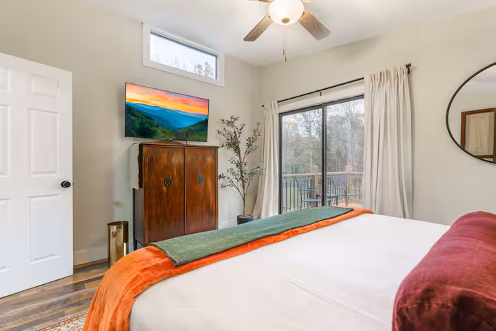 Comfortable guest bedroom for retreat guests